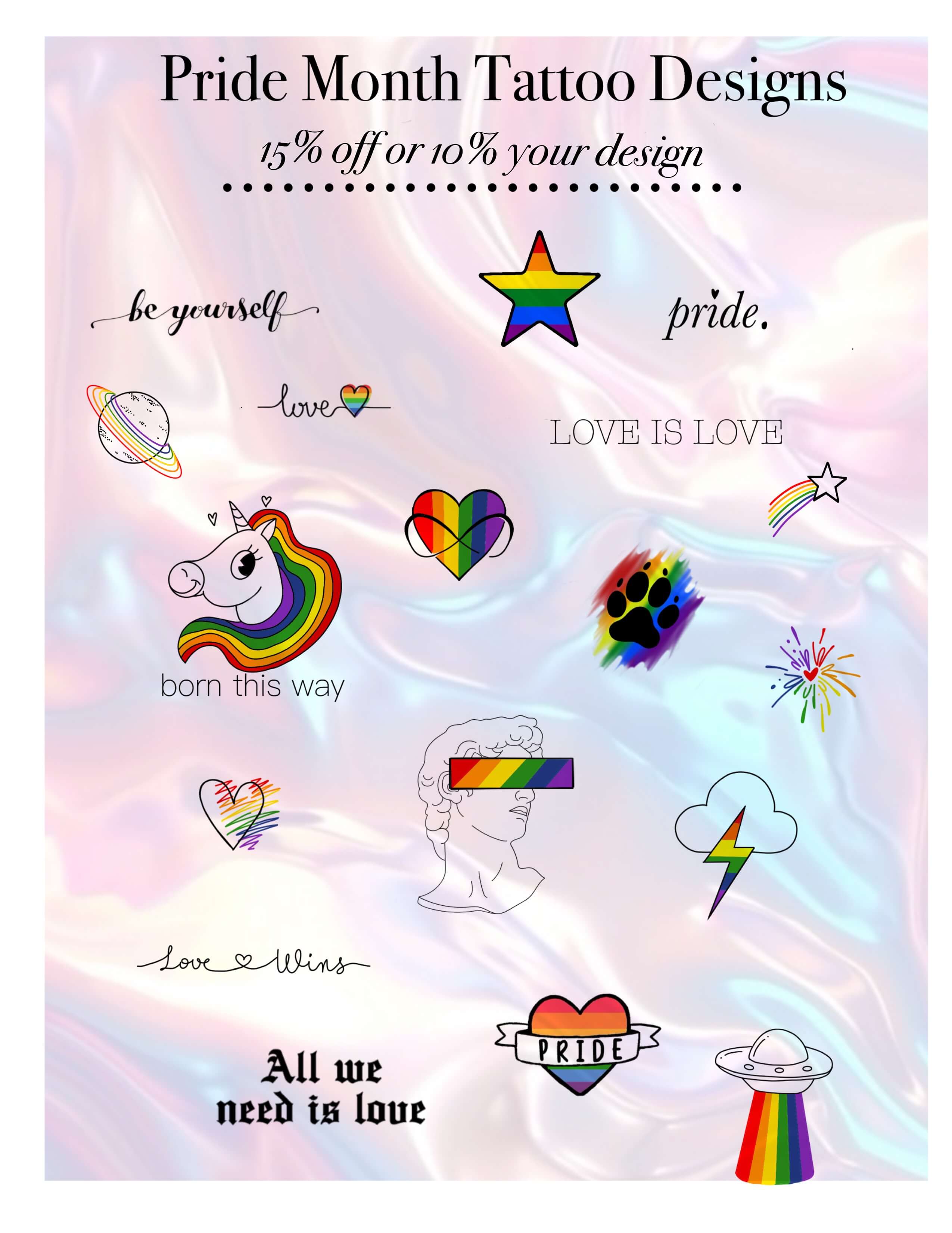 Pride-themed tattoo designs